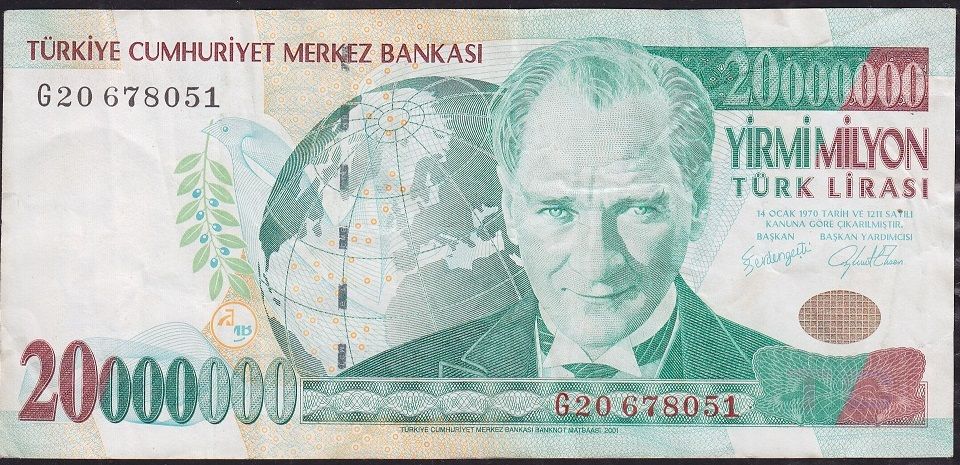 7.Emisyon 20 000 000 Lira G20 678051 Çok Temiz