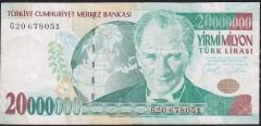 7.Emisyon 20 000 000 Lira G20 678051 Çok Temiz