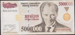 7.Emisyon 5 000 000 Lira H63 097656 Çok Temiz+
