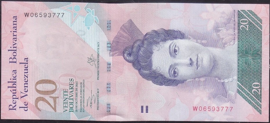 Venezuela 20 Bolivares 2013 Çil 777