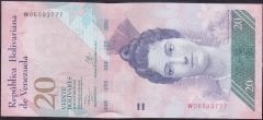 Venezuela 20 Bolivares 2013 Çil 777