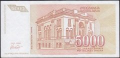 YUGOSLAVYA 5000 DİNAR 1993 ÇOK TEMİZ + eski kağıt para değerleri
