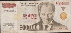 7.Emisyon 5 000 000 Lira I67 088306 Çok Temiz