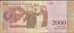 Venezuela 2000 Bolivares 2016 Çilaltı Pick 96a