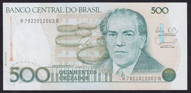 Brezilya 500 Cruzados 1986 Çil Pick 212d