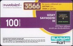 TURKCELL MUHABBET KART 100 KONTÖR UZAY SAVAŞÇISI 3 SKT 2008