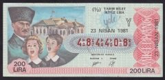 1981 23 NİSAN YARIM BİLET - Y SERİSİ