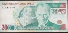 7.Emisyon 20 000 000 Lira G13 474784b Çok Temiz