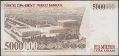7.Emisyon 5 000 000 Lira H61 132889 Çok Temiz+
