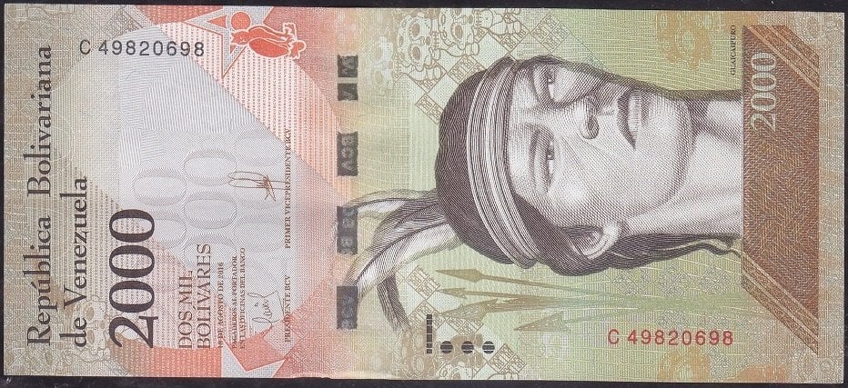 Venezuela 2000 Bolivares 2016 Çilaltı
