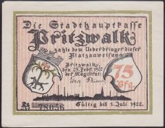ALMANYA 75 PFENNİG NOTGELD 1922 ÇİL