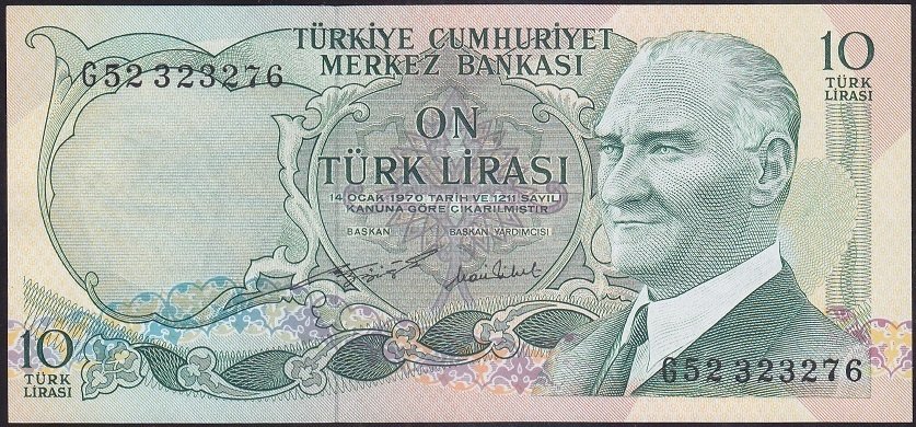 6.EMİSYON 2.TERTİP 10 LİRA G52 323276 ÇİLALTI ÇİL