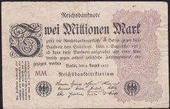 Almanya 2 Milyon Mark 1923 Çok Temiz