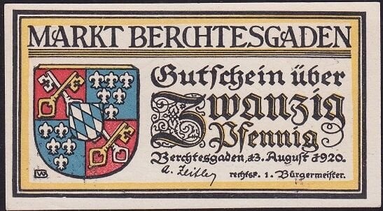 Notgeld Almanya 20 Pfennig 1920 Çil