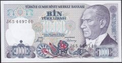 7.Emisyon 2.Tertip 1000 Lira J65 449740 Çilaltı Çil