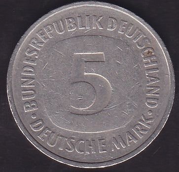 Almanya 5 Mark 1975 D