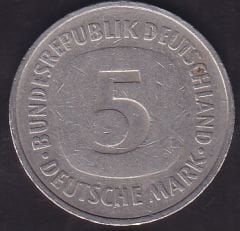 Almanya 5 Mark 1975 D