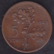 1963 Yılı 5 Kuruş Çok Temiz
