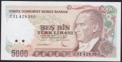 7.EMİSYON 2.TERTİP 5000 LİRA C31 428380 ÇİLALTI
