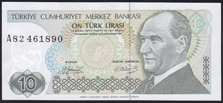 7.Emisyon 1.Tertip 10 Lira A82 461890 Çilaltı Çil