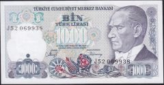 7.Emisyon 2.Tertip 1000 Lira J52 069938 Çil