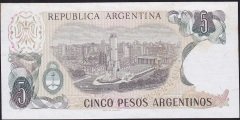 Arjantin 5 Pesos 1983 - 1984 Çilaltı ( Kat yok Leke var ) Pick 312a