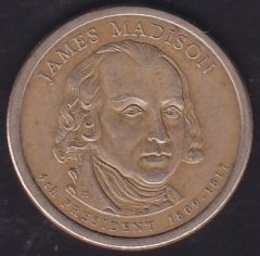 Amerika 1 Dolar - James Madison - 2007 P - Hatıra Para