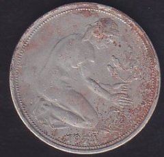 ALMANYA 50 PFENİNG  1974 G HALİYLE