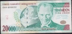 7.Emisyon 20 000 000 Lira G09 408652 Çok Temiz