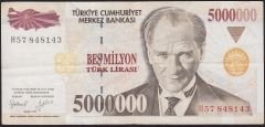 7.Emisyon 5 000 000 Lira H57 848143 Çok Temiz+