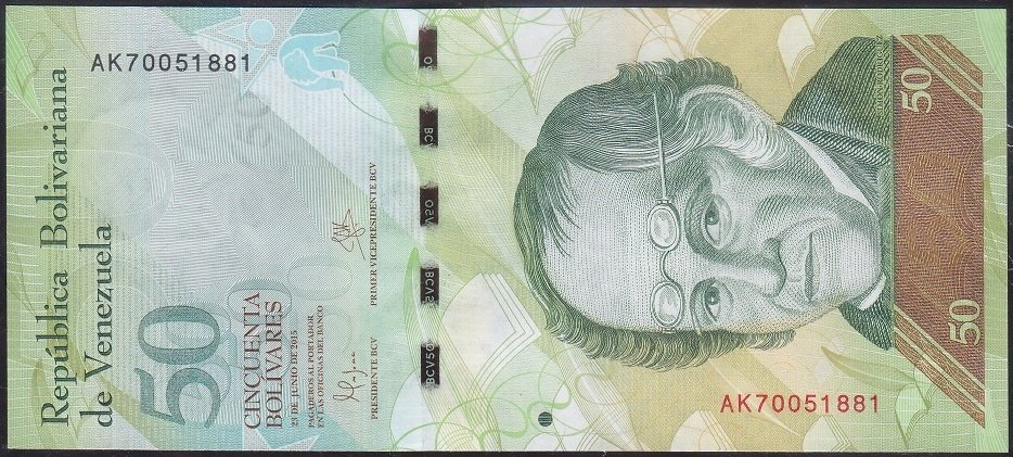 Venezuela 50 Bolivares 2015 Çilaltı