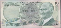 6.EMİSYON 2.TERTİP 10 LİRA G36 240846 ÇİLALTI