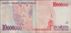 7.Emisyon 10 000 000 Lira C59 336983 Çok Temiz+