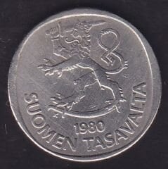 Finlandiya 1 Markka 1980