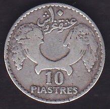 Lübnan 10 Piastre 1929 Gümüş