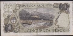 Arjantin 50 Pesos 1974 - 1975 Çok Temiz+ Pick 296a