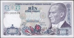 7.Emisyon 2.Tertip 1000 Lira J35 163558 Çil