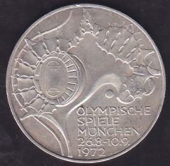 Almanya 10 Mark 1972 D Gümüş Yaz Olimpiyatları - Münih Stadyum