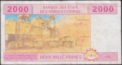 Central African States 2000 Frank 2002 Çok Temiz + (A) Pick408A Gabon