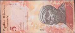 Venezuela 5 Bolivares 2013 Çil 5151