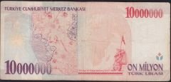 7.Emisyon 10 000 000 Lira A44 123492 Çok Temiz