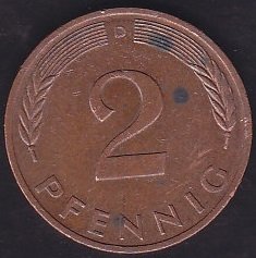 Almanya 2 Pfennig 1990 D