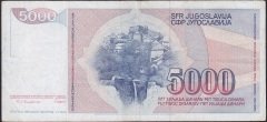 YUGOSLAVYA 5000 DİNAR 1985 ÇOK TEMİZ