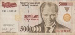 7.Emisyon 5 000 000 Lira I61 403912 Çok Temiz