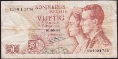 Belçika 50 Frank 1966 Temiz+