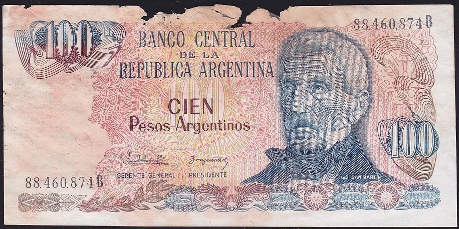 Arjantin 100 Pesos 1983 - 1985 Haliyle Pick 315a