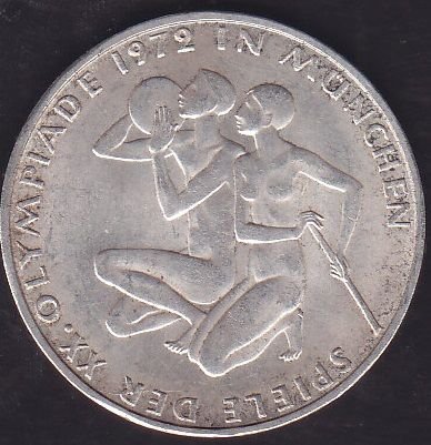 Almanya 10 Mark 1972 D Gümüş Yaz Olimpiyatları Münih Sporcular