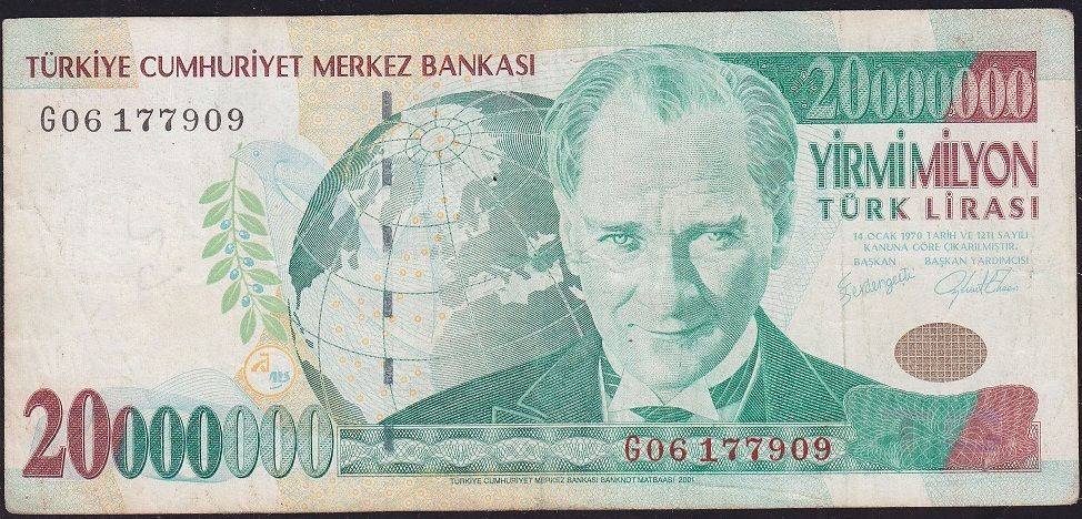 7.Emisyon 20 000 000 Lira G06 177909 Çok Temiz