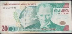 7.Emisyon 20 000 000 Lira G06 177909 Çok Temiz
