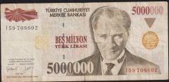 7.Emisyon 5 000 000 Lira I59 708602 Çok Temiz